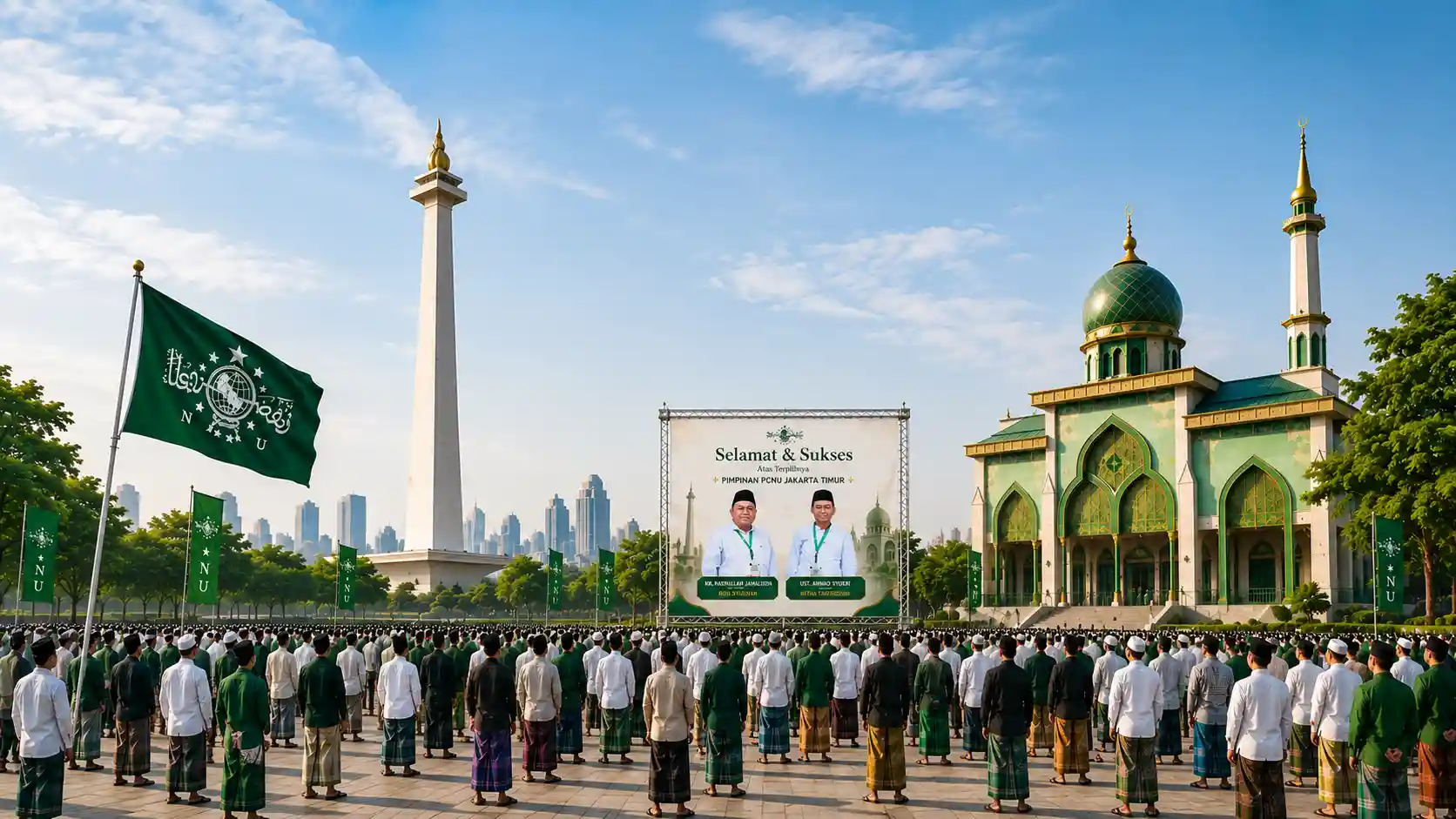 Kebersamaan pengurus dan warga PCNU Pengurus Cabang Kabupaten Solok